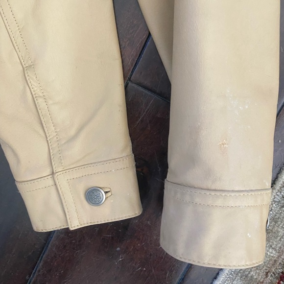 Vintage 90s Camel Leather Jacket M - Picture 9 of 13